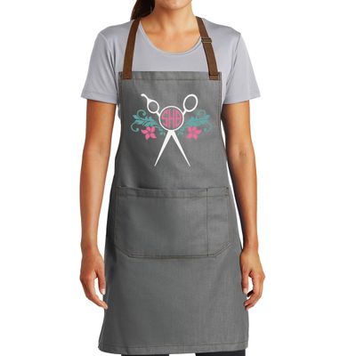 TEEAMORE Custom Barber Apron Hairdressers Men Hair Stylist Salon Two Big Pockets Grooming Aprons Barbershop AshGrey D8
