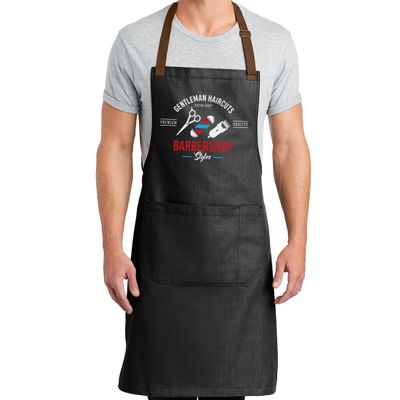 TEEAMORE Custom Barber Apron Hairdressers Men Hair Stylist Salon Two Big Pockets Grooming Aprons Barbershop DarkMidnight D4_5