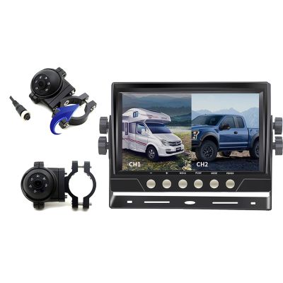 AHD 1080P Front/Rear View Backup Camera System, 7" Dual Split LCD Monitor & IP69K Waterproof Night Vision Camera, Reversing Kit for Truck RV Yacht Campers (Color : Camera Type41)