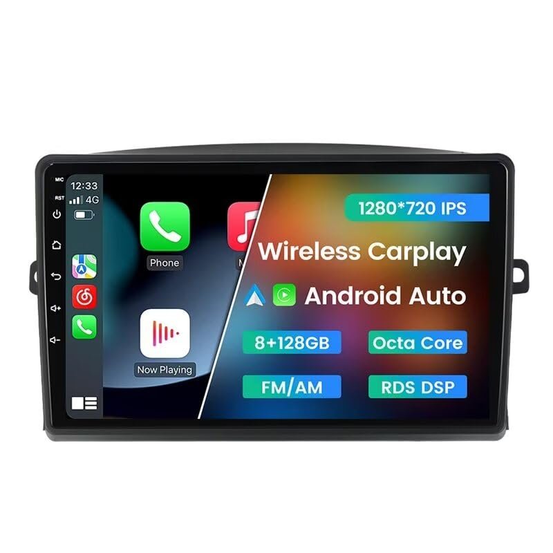 Radio Stereo for Toyota Sienna 2004-2010,Biorunn 9 inch Octa Core GPS Navi Wireless Wired Car-Play Android Auto Head Unit IPS Touch Screen FM AM RDS DSP,8GB RAM 128GB ROM