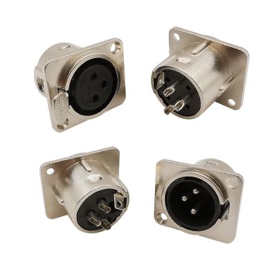 10Pcs XLR Connector 3 Pin Panel Mount XLR Male pl;/UG Female Jack A-dio Soldering Connectors Alloy Shell(10Pcs Male)