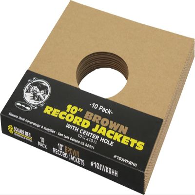 10" Record Jackets - Kraft Brown - with Hole (10)