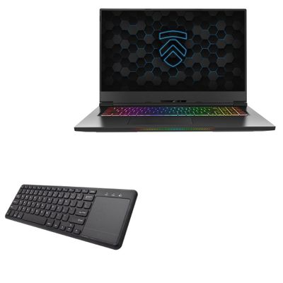BoxWave Keyboard Compatible with Eluktronics MAX-17 - MediaOne Keyboard with TouchPad, USB Fullsize PC Wireless TrackPad - Jet Black