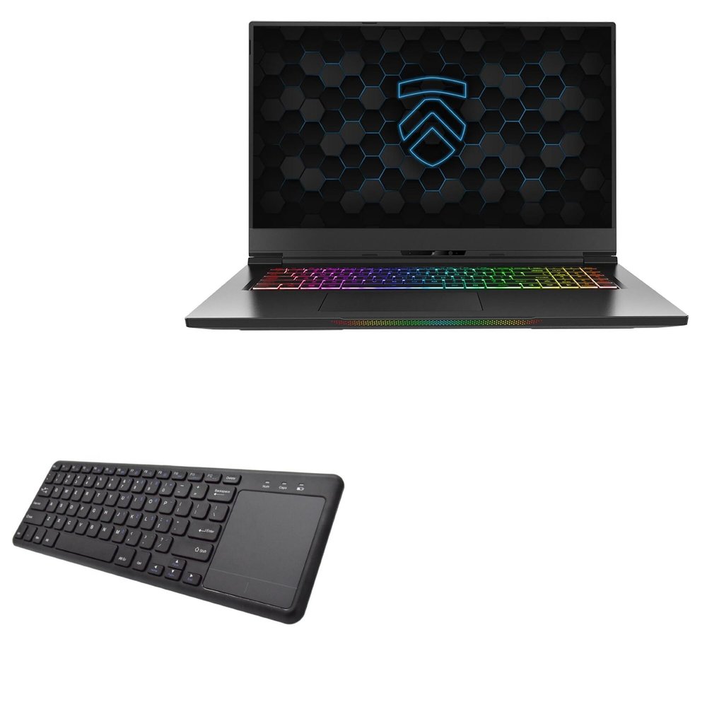 BoxWave Keyboard Compatible with Eluktronics MAX-17 - MediaOne Keyboard with TouchPad, USB Fullsize PC Wireless TrackPad - Jet Black