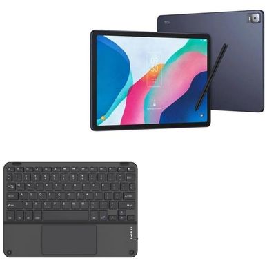 BoxWave Keyboard Compatible with TCL NxtPaper 12 Pro - SlimKeys Bluetooth Keyboard with Trackpad, Portable Slim TouchPad - Jet Black