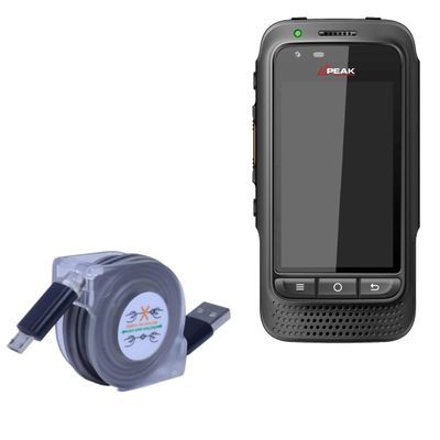 BoxWave Cable Compatible with Peak PTT 584G Dedicated Push-to-Talk Rugged Handset - miniSync, Retractable, Portable Sync Cable