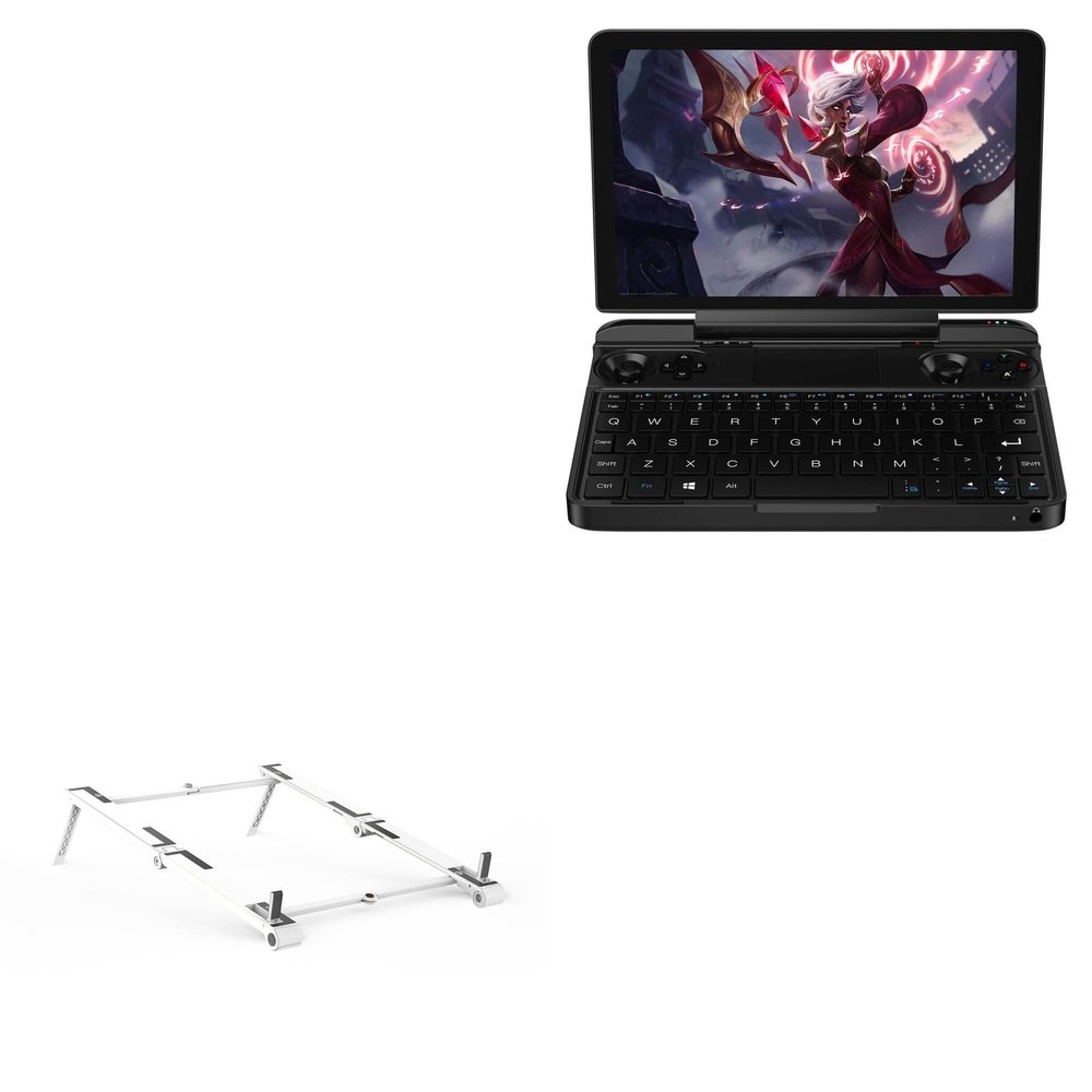 BoxWave Stand and Mount Compatible with 6 Goodlife623 GPD Win Max 2021 Mini Laptop Gamepad - Pocket Aluminum Stand 3-in-1, Portable Multi Angle Viewing Riser - Metallic Silver