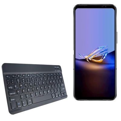 BoxWave Keyboard Compatible with ASUS ROG Phone 6D Ultimate - SlimKeys Bluetooth Keyboard, Portable Thin with Chiclet-Style Keys - Jet Black