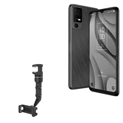 BoxWave Car Mount Compatible with TCL 40 XE - Rearview Mirror Car Mount, Rear View Mirror Adjustable GPS Car Mount - Jet Black