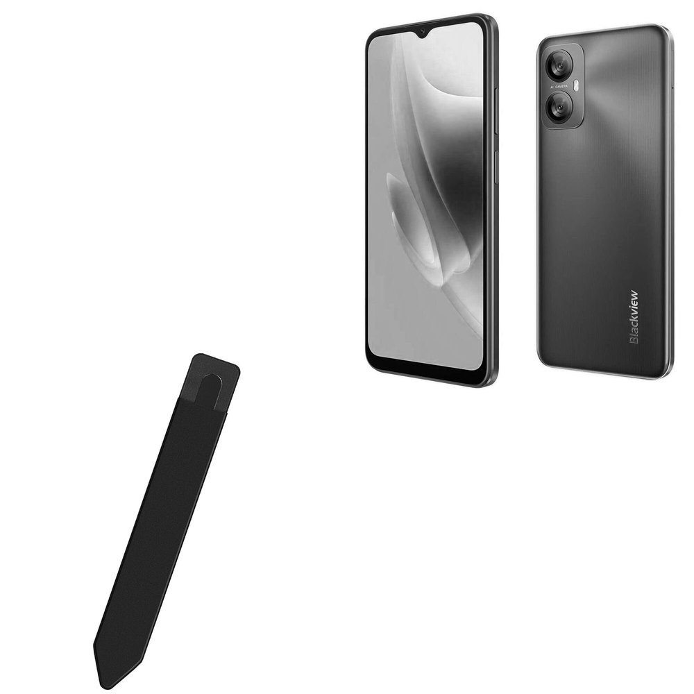 BoxWave Stylus Pouch Compatible with Blackview A52 - Stylus PortaPouch, Pen Stylii Holder Carrier Portable Self-Adhesive - Jet Black