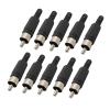 10Pcs Plastic R/;CA Male pl;/UG R/;CA Female Socket Welding Head Lotus Adapter R/;CA A-dio Video Wire Cable Connector(Black Male) view 1