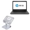 BoxWave Stand and Mount Compatible with HP 240 G6 - Executive VersaView Laptop Stand, Ergonomic Adjustable Viewing Angle Metallic Riser - Metallic Silver view 1