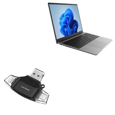BoxWave Smart Gadget Compatible with Alldocube GT Book 15 - AllReader SD Card Reader, microSD Card Reader SD Compact USB - Jet Black