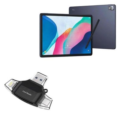 BoxWave Smart Gadget Compatible with TCL NxtPaper 12 Pro - AllReader SD Card Reader, microSD Card Reader SD Compact USB - Jet Black
