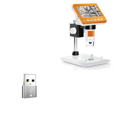 BoxWave Adapter Compatible with Elikliv Veno Coin Microscope (4.3 in) - USB-A to C PortChanger (5-Pack), Type-C OTG Convert Charging Data Adapter - Metallic Silver
