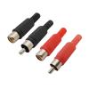 10Pcs Plastic R/;CA Male pl;/UG R/;CA Female Socket Welding Head Lotus Adapter R/;CA A-dio Video Wire Cable Connector(Black Female) view 2