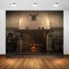 BELECO 9x6ft Fabric Medieval Castle Kitchen Backdrop Old Kitchen Interior with Fireplace Roast Chicken Fantasy Ancient Tavern Background for Party Decorations Photo Booth Shoot Studio Props view 1