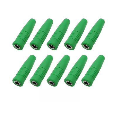 10Pcs Insulated 4mm Banana Female Socket Jack Terminal Electrical Wire Solder Connector Fit Compatible 4mm Banana pl;/UG Cable Connectors(Green 10Pcs)
