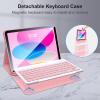 FGZZROU for iPad 10th Generation Case with Keyboard, 10.9 inch 2022 Magnetic Detachable BT Keyboard Silicone Lining Smart Cover with Pen Holder, Easy to Clean iPad 11th(A16,2025) Case (Pink) view 4