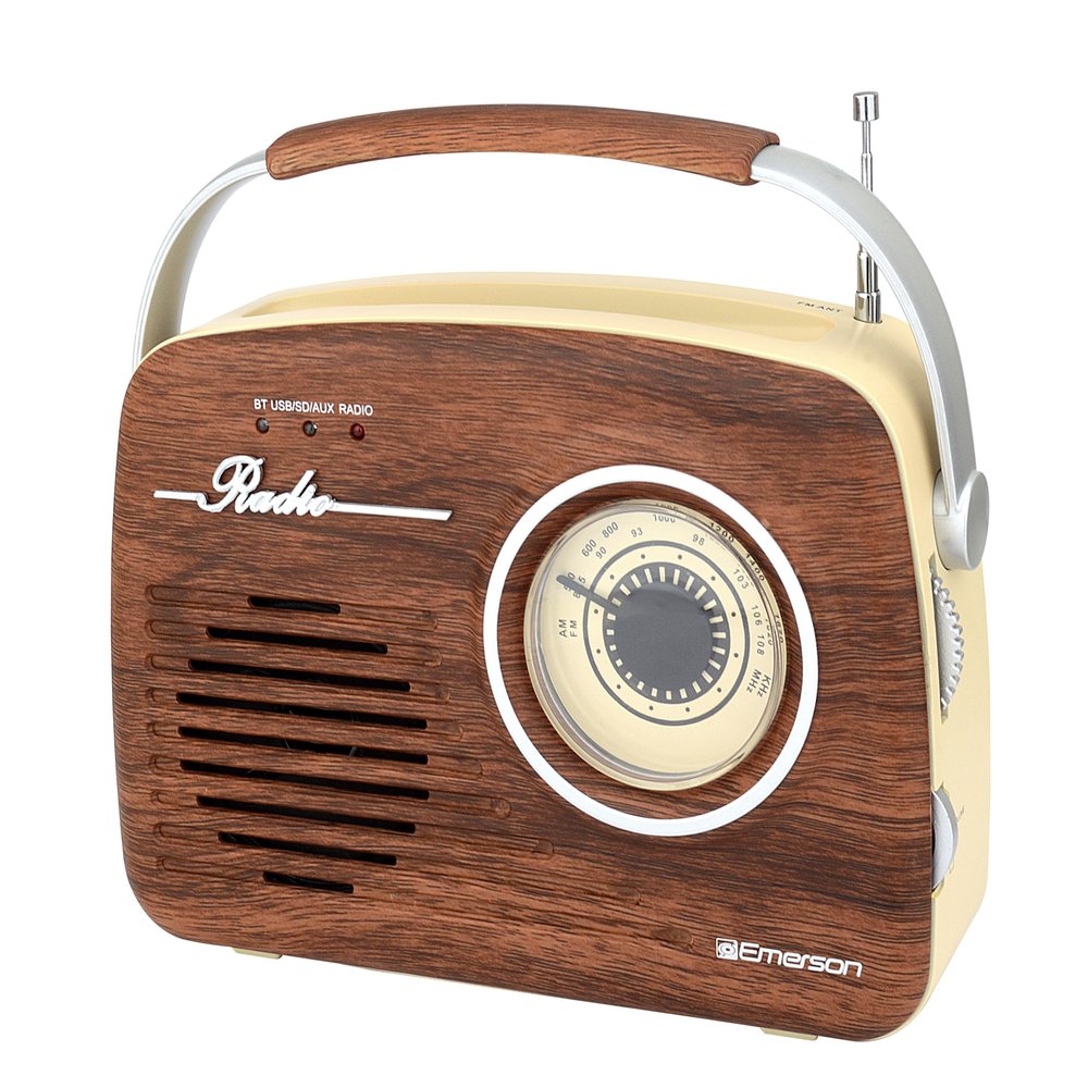 Emerson EAS-3002 Portable Bluetooth Retro Radio with AM/FM, USB & AUX