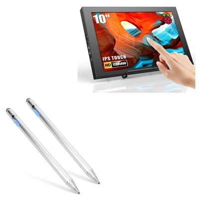 BoxWave Stylus Pen Compatible with APROTII Monitor AP101B (10.1 in) - AccuPoint Active Stylus (2-Pack), Electronic Stylus with Ultra Fine Tip - Metallic Silver