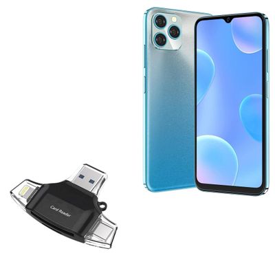 BoxWave Smart Gadget Compatible with Blackview A95 - AllReader SD Card Reader, microSD Card Reader SD Compact USB - Jet Black