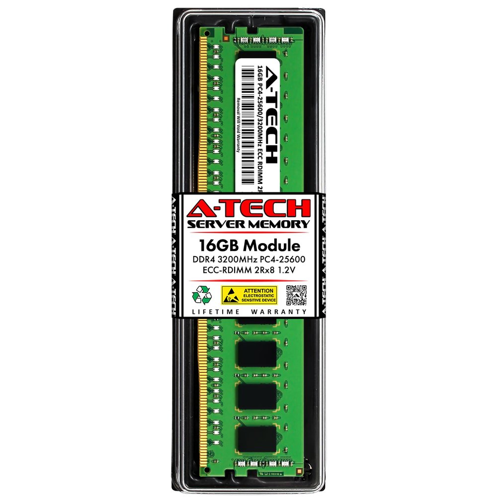 A-Tech 16GB RAM Replacement for IBM-Lenovo 02JG337 | DDR4 3200MHz PC4-25600 RDIMM 2Rx8 1.2V ECC Registered 288-Pin DIMM Server Memory Module (02JG337-ATC)