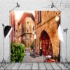 BELECO 5x3ft Fabric Vintage Spain Street Cafe Restaurant Backdrop Traditional Spanish Village Museum Narrow Street Old Town with Medieval Brick Buildings Background Europe Travel Photo Studio Props view 4