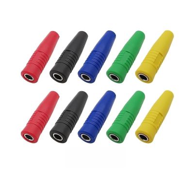 10Pcs Insulated 4mm Banana Female Socket Jack Terminal Electrical Wire Solder Connector Fit Compatible 4mm Banana pl;/UG Cable Connectors(Each 2Pcs)
