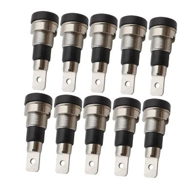 10Pcs 4mm Banana Female Socket Jack Panel Mount Binding Post Connector Fit Compatible 4mm Banana pl;/UG Red Black(Black 10Pcs)