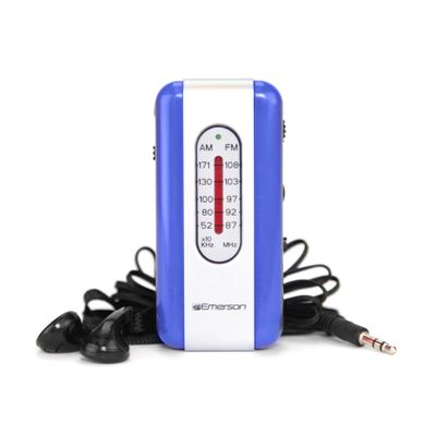 Emerson ER-7002 Portable AM/FM Radio with Included Earbuds, Compact and Lightweight Design, Built-in Speaker, 3.5mm Headphone Jack, and Easy Tuning Perfect for On-The-Go Listening and Travel