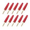 10Pcs 2mm Banana pl;/UG Connectors Gold Plated 2mm Male Pin Plugs Instrumentation Testing Wire Cable Solder Type Bananas Connector(10Pcs Red) view 1