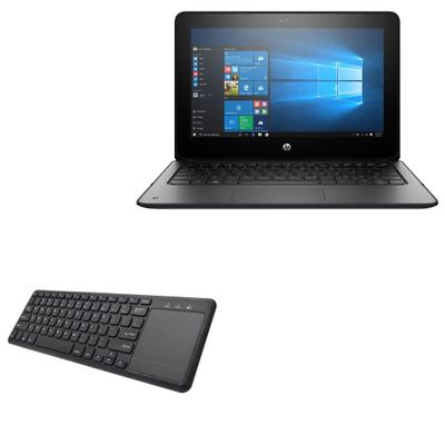 BoxWave Keyboard Compatible with HP ProBook x360 11 G1 - MediaOne Keyboard with TouchPad, USB Fullsize PC Wireless TrackPad - Jet Black