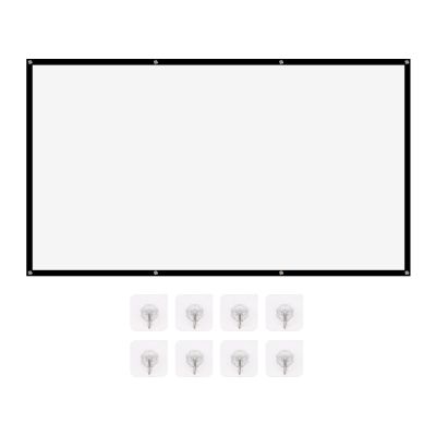 Projector Screen,100 inch Portable Foldable Projection Screen 16:9 HD 4K Indoor Outdoor Projector Movies Screen with Hook for Home Theater Outdoor Indoor Support Double Sided Projection