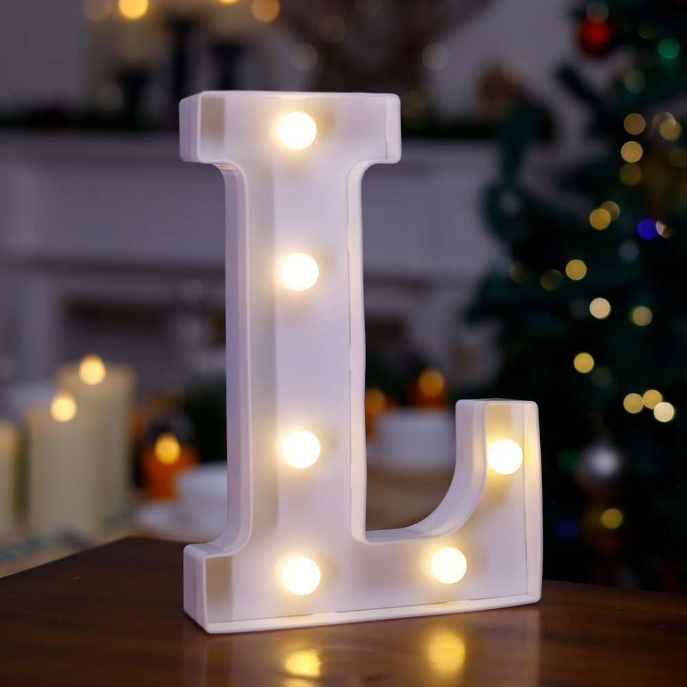 LED Light Up Letters, 26 Alphabet Marquee Letter Lights Sign - Letter L