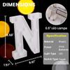 LED Light Up Letters, 26 Alphabet Marquee Letter Lights Sign - Letter N view 2
