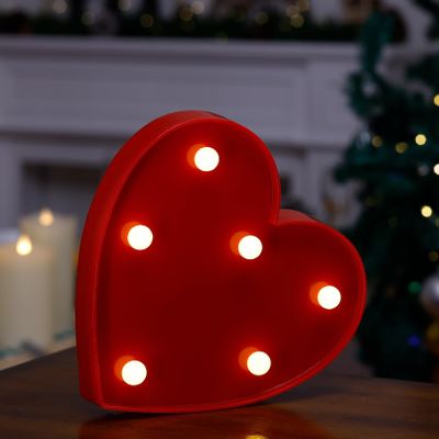 TRONSBOO LED Marquee Sign Light Up Letters, Alphabet Light Up Letters Sign, Battery Powered LED Letter Lights for Night Light, Wedding, Birthday, Party, Christmas or Home Decor (Red Heart)
