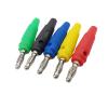 10/5/2Pcs Solderless 4mm Banana pl;/UG Connector Side Stackable Banana Plugs Wire Cable DIY Connectors Red Black Blue Green Yellow(Blue,5Pcs) view 2