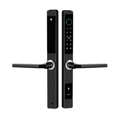 HAvern Smart Lock TTLock APP Waterproof Fingerprint Password Card Lock Suitable for Outdoor Sliding Doors (Color : Black A 8540)