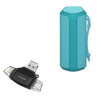 BoxWave Smart Gadget Compatible with Sony SRS-XE200 - AllReader SD Card Reader, microSD Card Reader SD Compact USB - Jet Black