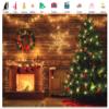 10x8ft Farmhouse Christmas Backdrop for Photography Xmas Wreath and Xmas Tree with Red Xmas Ball on Brown Background for Party Decoration Pictures Supplies Banner Portraits Photo Booth Shoot Props view 3