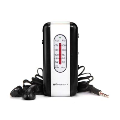 Emerson ER-7002 Portable AM/FM Radio with Included Earbuds, Compact and Lightweight Design, Built-in Speaker, 3.5mm Headphone Jack, and Easy Tuning  Perfect for On-The-Go Listening and Travel