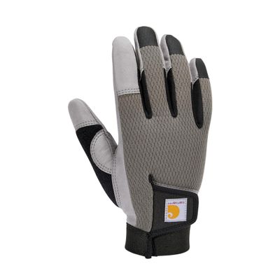 Carhartt Women's Synthetic Leather High Dexterity Touch Sensitive Secure Cuff Glove, Steel/Grey, Small