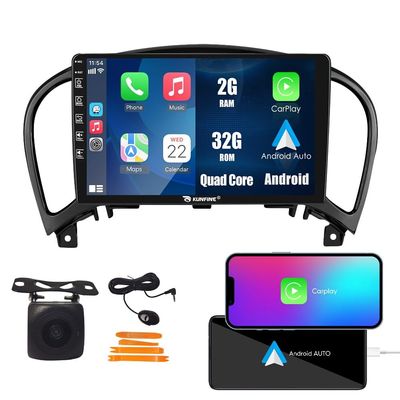 Kunfine Car CarPlay Android Auto Navigation Stereo GPS Radio Display 9" IPS Touchscreen Headunit Tablet Media Player for Nissan Juke 2011-2017, if Applicable Quad Core 2G+32G