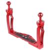 NovelGoal DSLR Diving Dual Handheld Tray Bracket Handle Grip Rig with 1/4" Screw Base for Hero 13 Action Cameras Underwater Light Photo Mount (Red) view 1