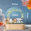 VEELU Personalized Gifts for Kids - Custom Name Night Light with Cute Animals - Acrylic LED Lamp - Birth Gift for Boy and Girl - Bedroom Nursery Baby Room Decor Newborn Gifts with Name and Date view 3