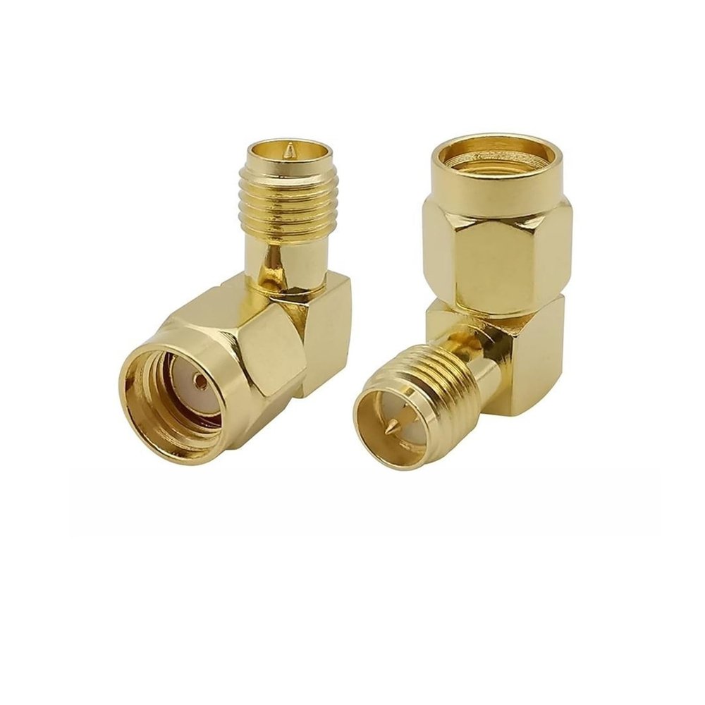 Mixeri 1Pcs SMA Connector Male Female RP-SMA pl;/UG Jack R/F Coax Adapter Connector Straight Right Angle T-Type Splitter Gold-Plated Brass(J 1Pcs)