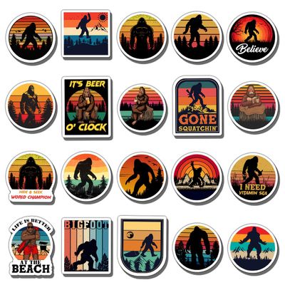 20 Pack Pcs Bigfoot Stickers for Water Bottles Waterproof Scrapbooking Laptop Phone Luggage Funny Vinyl Sticker Packs Set Teens Girls Boys Adults Women Aesthetic Decorative Decals