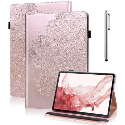 VODEFOX Case for Samsung Galaxy Tab A11 + Plus/A9 + Plus 5G 11 Inch 2025/2023, PU Leather Multi-Angle Smart Stand Pocket Tablet Cover with Card Slots - Golden