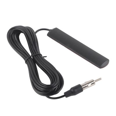 Car Stereo FM Radio Antenna, Adhesive Mount Hidden Windshield Antenna with DIN Plug for Vehicle Truck SUV Stereo in Dash Head Unit CD Media Receiver Player Audio Tuner Amplifier, 16.4FT/5M
